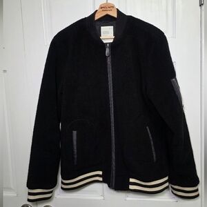 RARE ad lib Outerwear Collection Fleece Zip Up Retro Varsity Jacket Size Lg